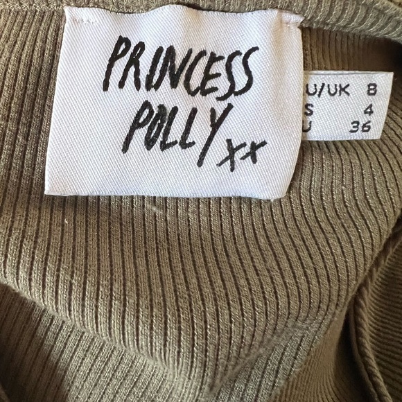 Princess Polly Stormi Crop Top Khaki Green Size 4 Cinch Bottom Wired - Picture 6 of 10
